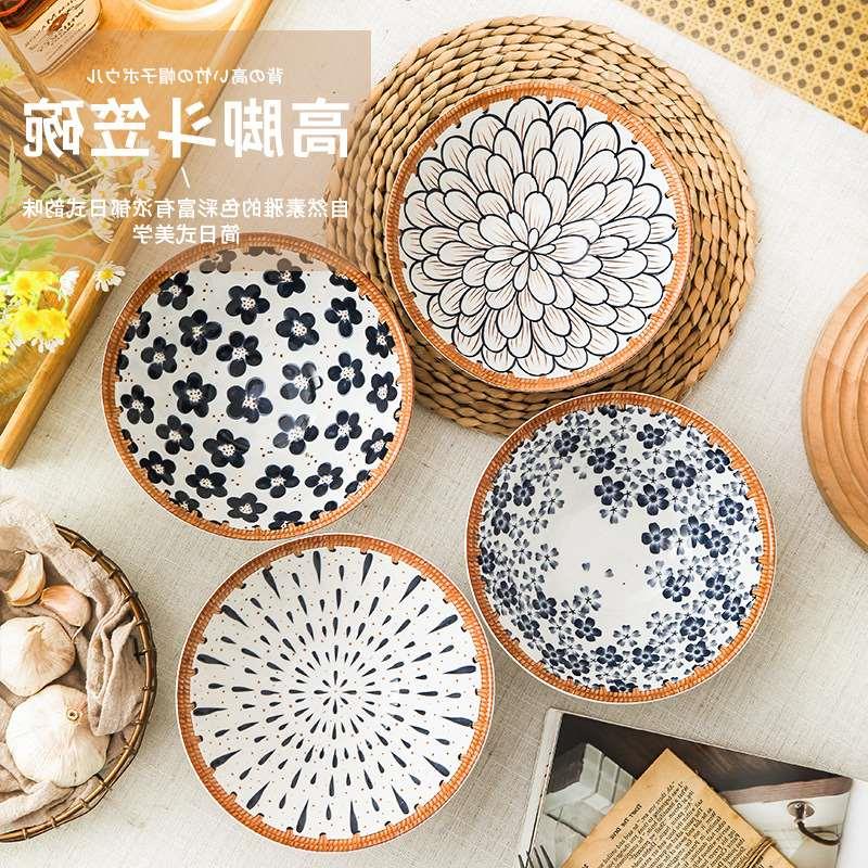 Rattan Retro 8 Inch Noodle Soup Bowl Large Basin Household B