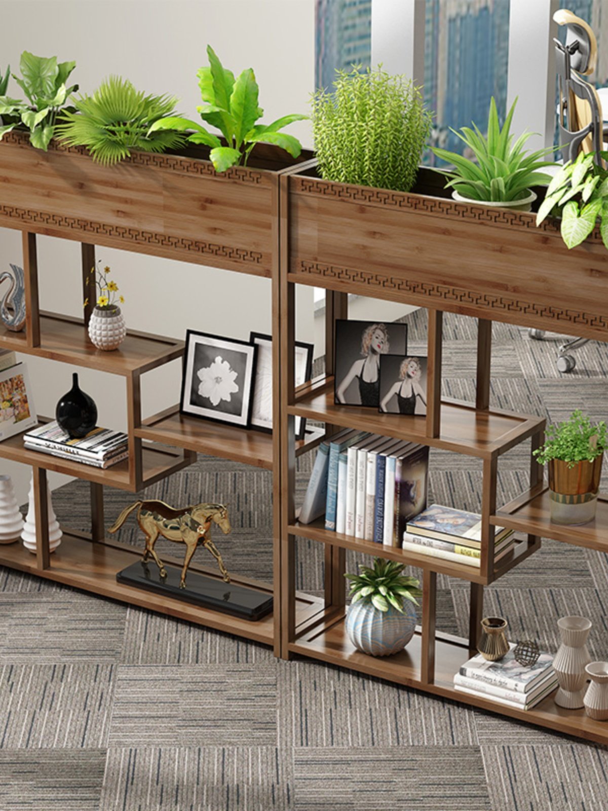 隔断置物架餐厅网红装饰屏风简约落地书柜工业风办公室玄关花架子