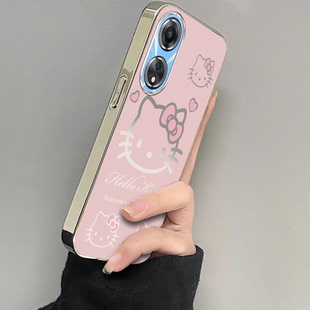 适用PHJ110手机壳OPPOPHJ11O新款OPPO型号A585G保护套A58X5G电镀粉色kt猫opp0pp0ppo啊OP全包防摔女OPPOA外壳