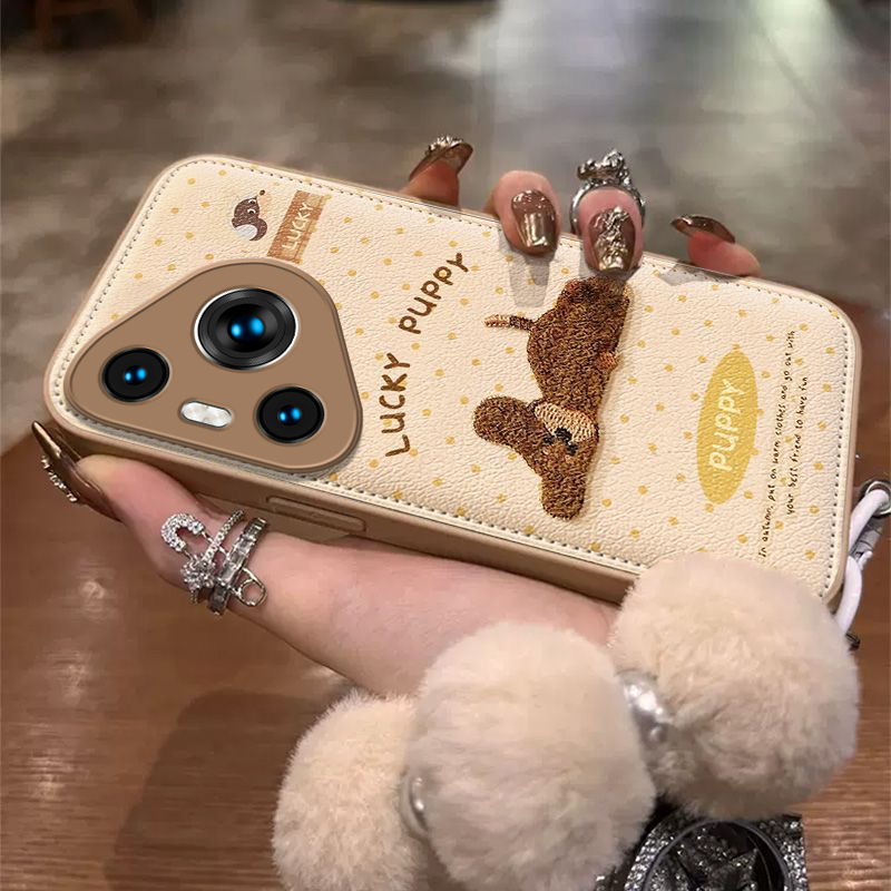 适用华为Pura70手机壳Pure70Pro保护套PuraP70Ultra新款P70U硅胶全包防摔Prua外壳Puar女生卡通毛绒英文小狗