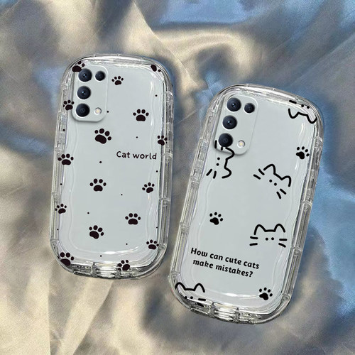 适用oppoReno5手机壳新款Reno5Pro全包防摔opopreno5k5g女por硅胶套rone外壳oppreno5系列opreno透明可爱猫咪