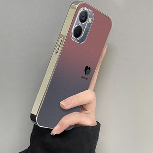 适用真我v20手机壳OPPORMX3611保护realme真我V20套realmeV新款RMX3610硅胶realmermx全包防摔女电镀渐变爱心