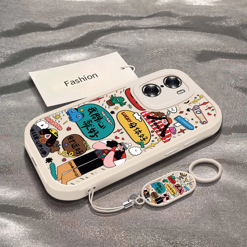 适用荣耀60手机壳华为HONOR6OSE保护套H0N0R60PRO新款我开心就好硅胶全包防摔六十专用六零曲屏版外壳曲屏女