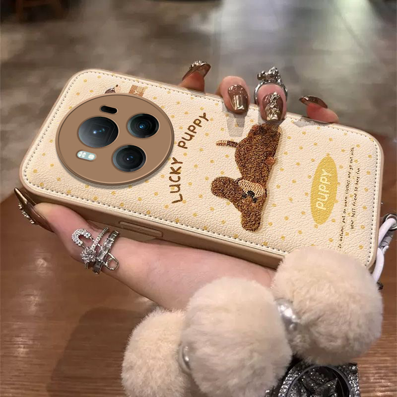 适用荣耀Magic6手机壳华为HONORMagic6Pro保护套M6Pr0新款纯色MG硅胶外壳魔术六魔法镜头全包防摔Por英文小狗