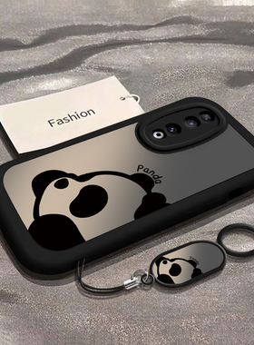 适用荣耀90手机壳HONOR90GT保护套华为新款外壳可爱熊猫软壳全包防摔90G90T带挂绳9OGT创意磨砂90Pro男女个性