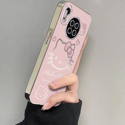 适用华为Mate30手机壳Mete3O保护套M30新款MT30Pro电镀粉色kt猫30EPro魅特Meta全包防摔Mat迈特Met美特Meit女