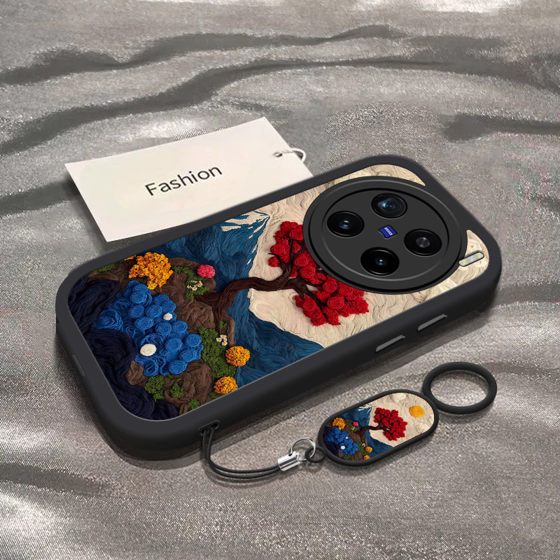 适用vivox200pro手机壳x100新款x80山川玫瑰树X90S硅胶x70外壳x60/x50镜头全包x27防摔X30软x23保护套x21ax20