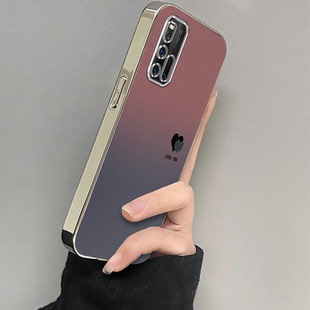 适用iQOO3手机壳vivoiQOO3保护套新款简约电镀渐变爱心vivo爱酷iQ003外壳iPOO软壳硅胶iQ3全包防摔女款高级感