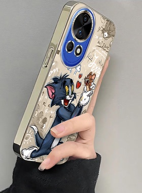 适用华为nova12/13pro手机壳11SE新款Nova10por电镀猫和老鼠Hinove9全包novo8/7防摔n0va6男nava5ipr0外壳4e3