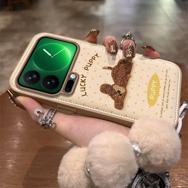 适用小米17手机壳Xiaomi17Pro Max保护套新款硅胶软壳镜头全包防摔专用外壳女PR0十七ProMax可爱毛绒英文小狗