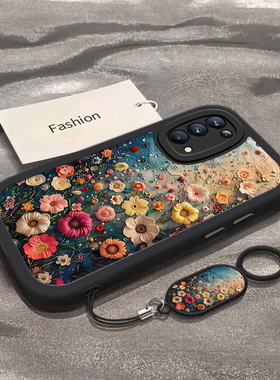 适用PEGM10手机壳PEGT套PEGM00新款PEGMOO/OPPOPEGMOO全包OPPOPEGT防摔PEGTOO女款OPPO/Reno时尚百搭油画花海