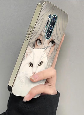 适用一加8Pro手机壳1加8P保护IN2020套OPPO新款外壳八ONEPlus十1+8T电镀透明抱猫女孩全包防摔高级感可爱软壳