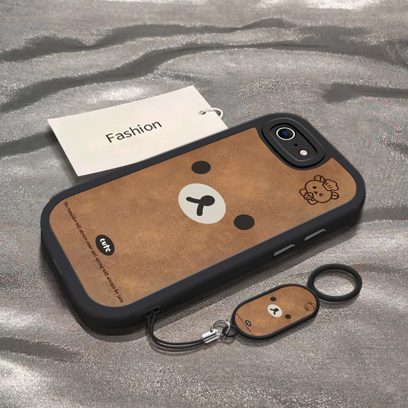 适用苹果6s/7/8plus手机壳新款iPhoneXSmax防摔XR外壳5SE硅胶11pro全包12/13保护套i14P棕色轻松熊15男16女17