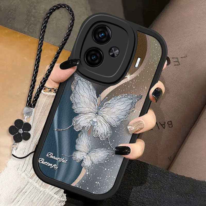 适用iqooz9turbo手机壳z8新款vivoiqooz7i闪耀蝴蝶qooz6全包防摔ipooz5x/z3硅胶套icoou3xU5外壳iqooz1x女款