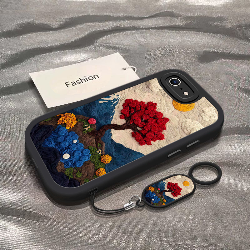 适用苹果6s/7/8plus手机壳新款iPhoneXSmax防摔XR外壳5SE硅胶11pro全包12/13保护套i14P山川玫瑰树15男16女17