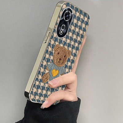 适用oppoPFTM10手机壳PFTM10新款OPPOA97套A975G新款电镀毛线小熊oa/poa全包opp0pp0ppo防摔ppo女OPPO九七A97