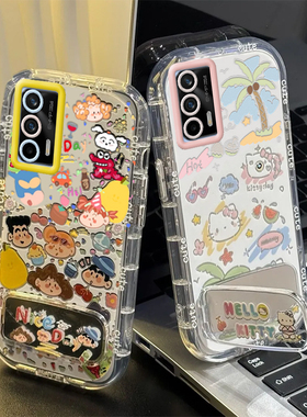 适用RMX2202手机壳realme真我GT保护套realme镜面泡芙KT猫小新新款OPPORMX外壳GTRMX全包RealmeGT1女reamlme