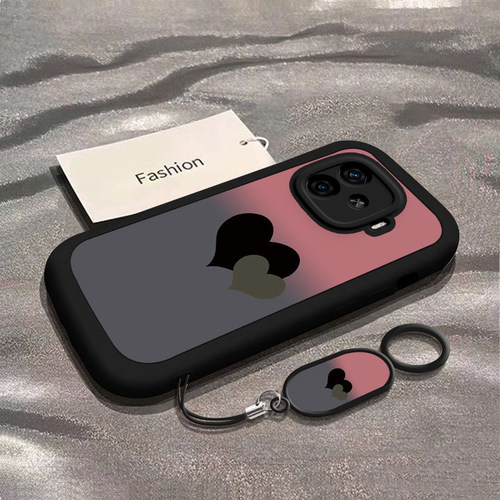 适用iQOOZ9手机壳z9turbo新款vivoiqooz8全包防摔iQZ7i渐变爱心icooz6/z5软硅胶套ipooZ3专用外壳iq00Z1X潮女