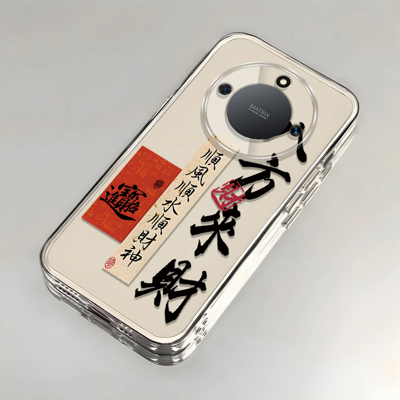 适用荣耀x50手机壳x60i新款华为x50i十八方来财honorx30i全包防摔外壳X40GT透明套男女x20se中国风x10max高级