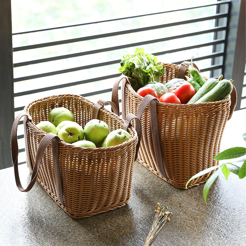 编织购物篮买f菜篮子超市手提篮水果篮 田园风野餐篮 仿藤编宠物,收纳整理,购物篮,淘宝优惠券,粉丝福利购,淘宝优惠卷