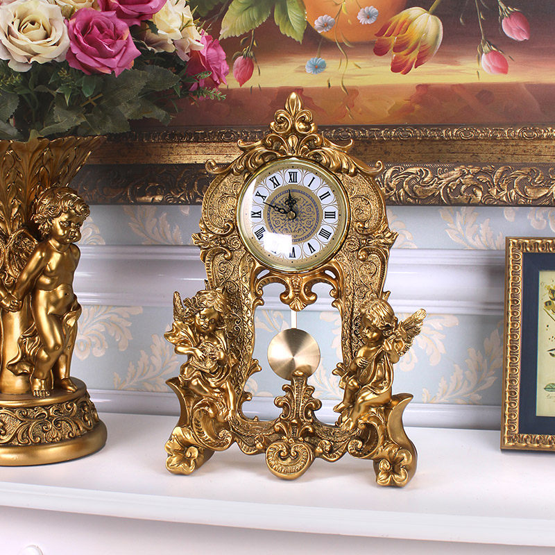 欧式钟表摆d件座钟台钟美式客厅时钟酒柜玄关电视柜轻奢桌面工艺,家居饰品,座钟,淘宝优惠券,粉丝福利购,淘宝优惠卷