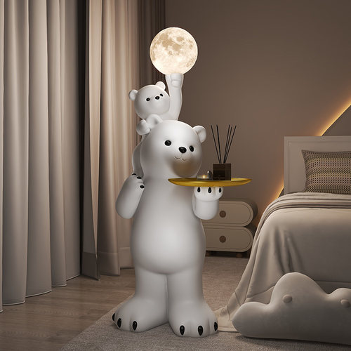 客厅北极a熊落地摆件家居装饰沙发旁边几托盘置物架高级感开业礼