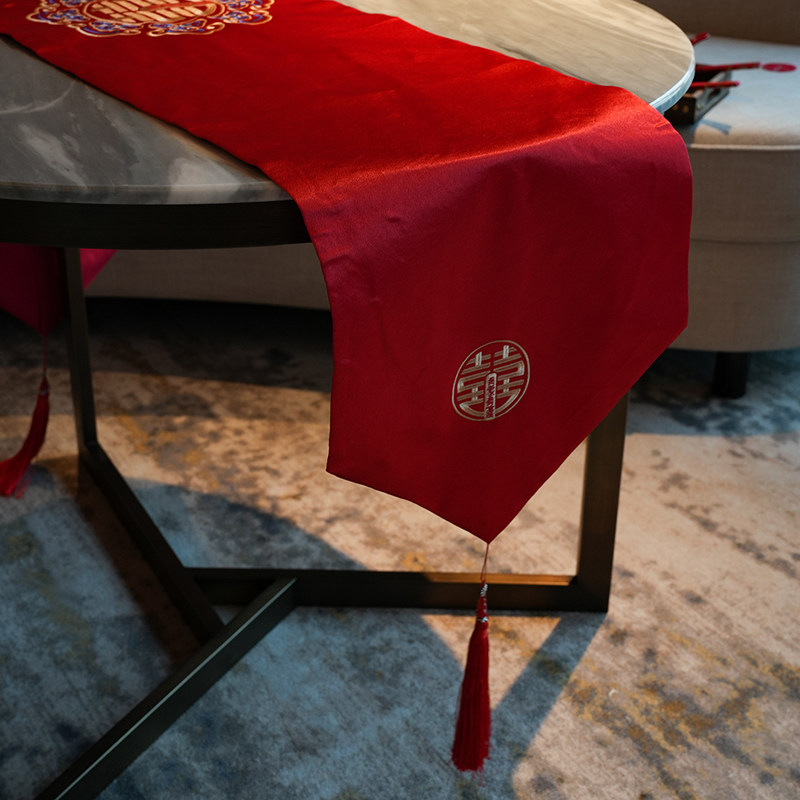 结婚桌布中式喜庆红色喜字u桌旗订婚客厅布置装饰条茶几电视柜盖,节庆用品/礼品,婚房装扮用品,淘宝优惠券,粉丝福利购,淘宝优惠卷