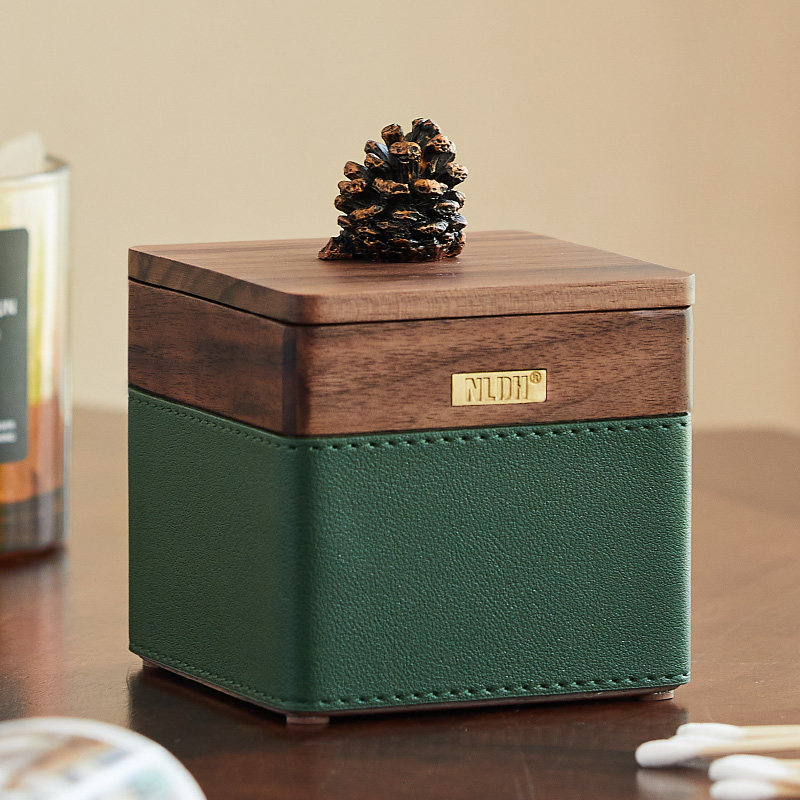 实木棉签收纳盒化妆品化妆棉口红牙签收纳防尘带盖桌Y面收纳盒包,收纳整理,棉签收纳盒/袋,淘宝优惠券,粉丝福利购,淘宝优惠卷