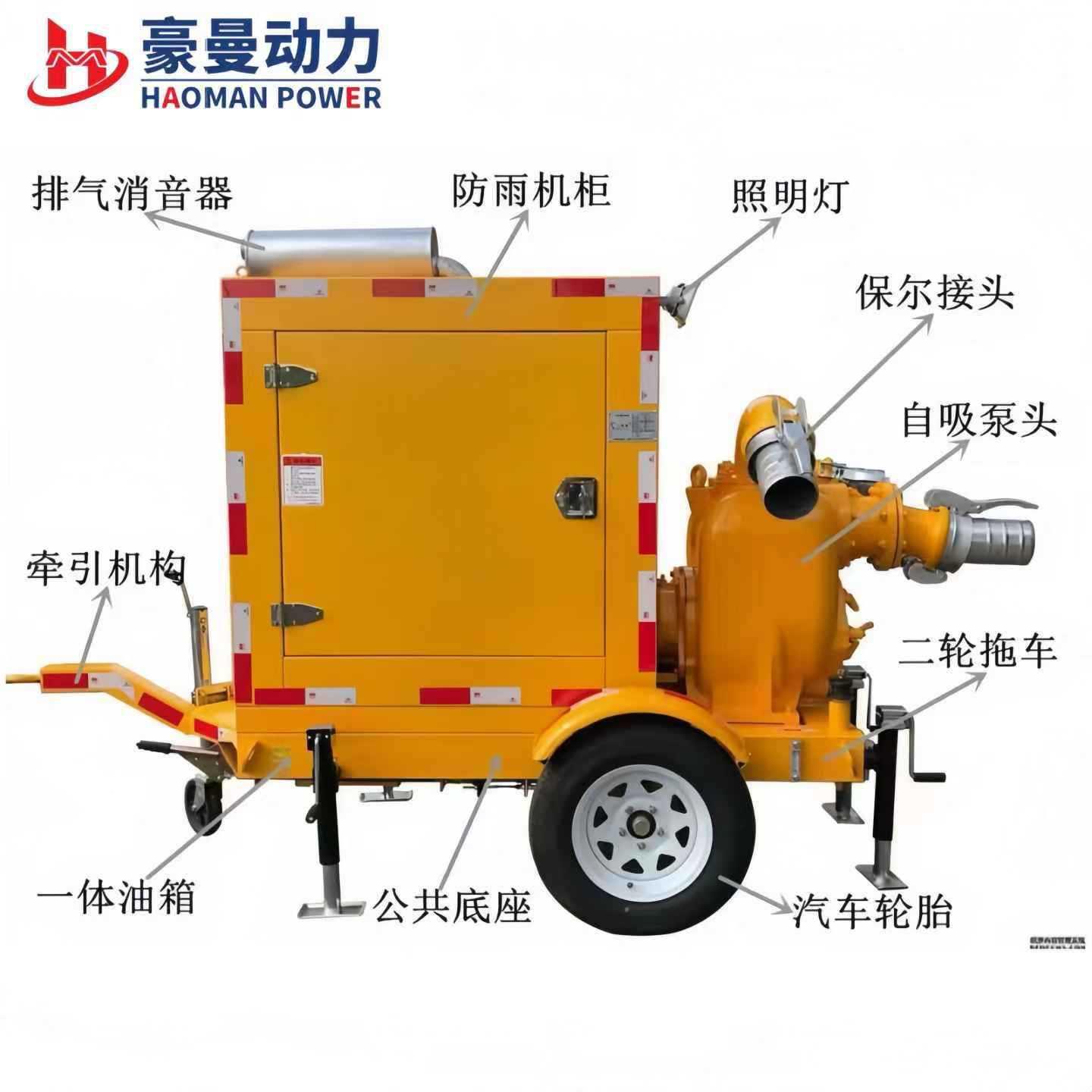 柴油机自吸水泵机组3008001000立方移动防汛排涝泵车大流量厂家