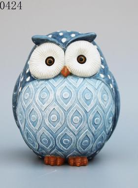 家居摆件轻奢简约风猫头鹰手工彩绘现货供应酒店样品间装饰