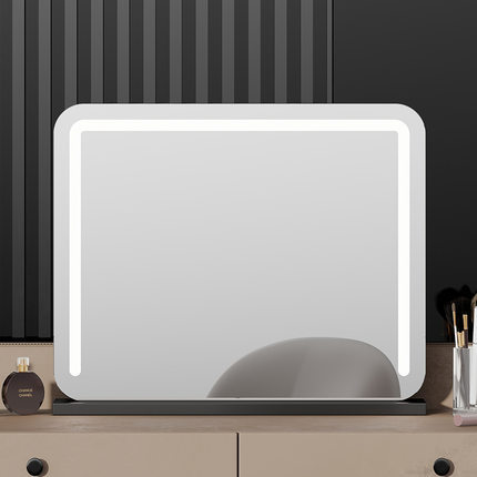 台式LED化妆镜家用女生梳妆台补光镜美妆镜智能三色灯浴室镜子