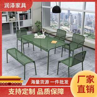 润泽户外桌椅铁艺组合庭院阳台休茶几条理长椅靠背套件闲桌椅室外