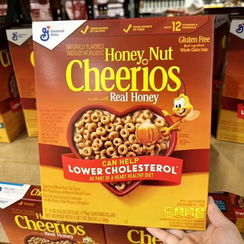 美国通用磨坊cheerios蜂蜜燕麦圈甜麦圈即食冲饮谷物 现货