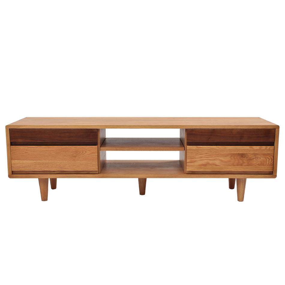 日式双色电视柜茶几北欧简约现代橡木家具小户型客厅全实木视听柜