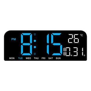 新款大屏幕闹钟简约LED桌面时钟创意钟表大尺寸台钟可挂0707