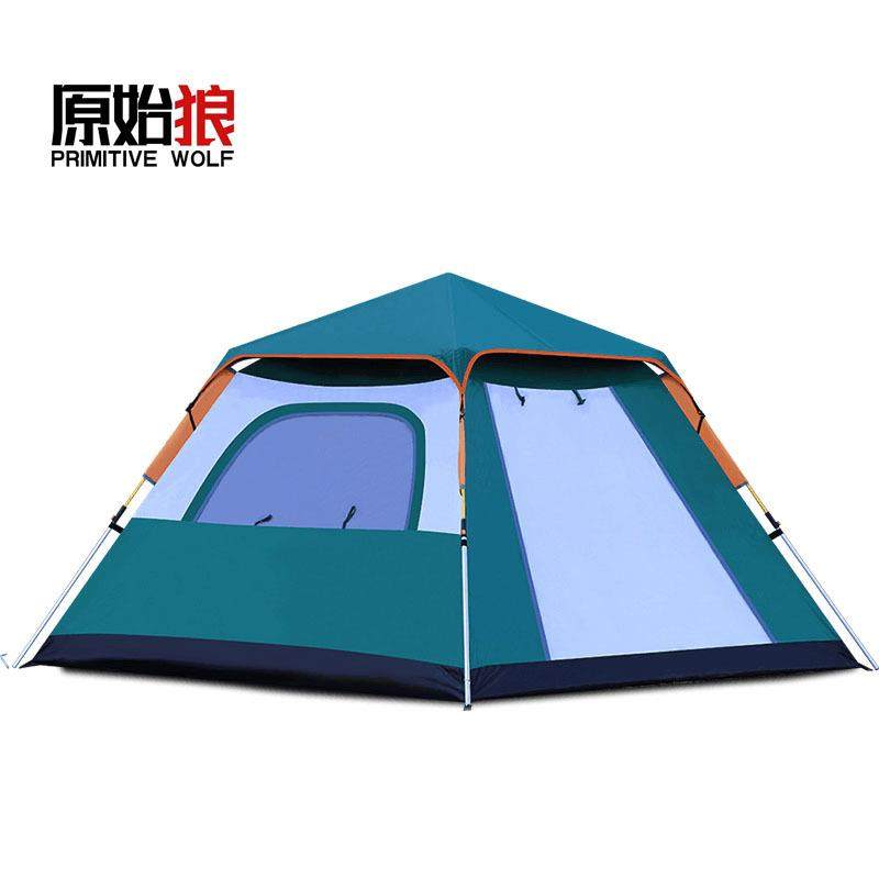 户外黑胶牛津布铝杆便携式速开野外露营加厚防雨全自动帐篷