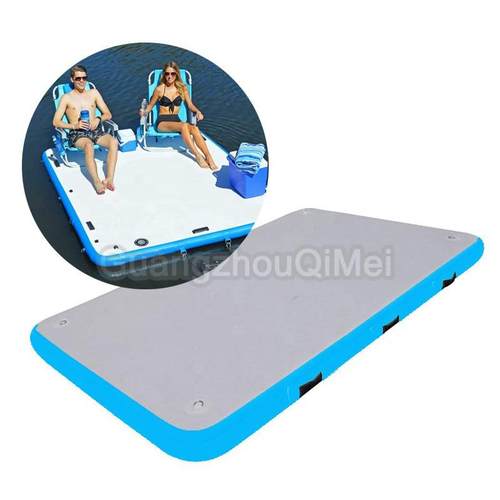 厂家水上钓鱼浮台平稳拉丝气垫游艇停靠码头充气浮台水上魔毯