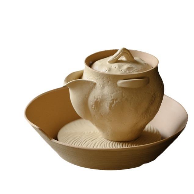 束SK-L刻复紫砂黄段泥秋工光宝瓶茶壶全手手捏陶壶茶古茶具泡壶不