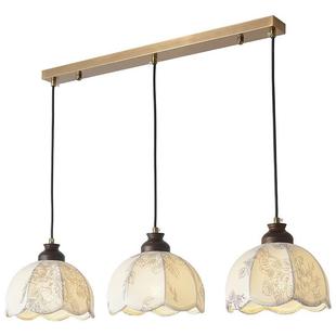 复古风法式 卧室布艺吊灯花纹中古餐厅吧台南洋实木浪漫房间主灯具