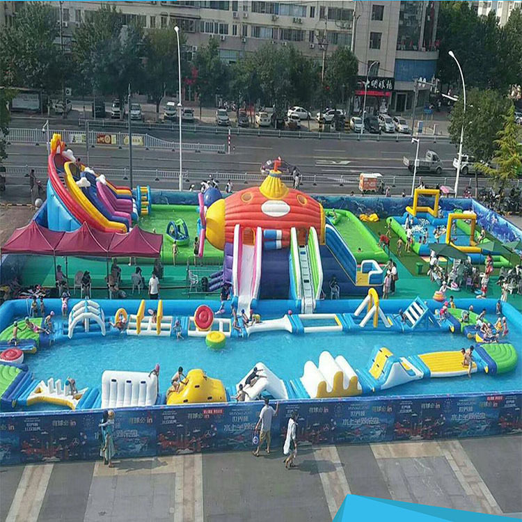 水上乐园充气移动水上乐园玩具水上冲关大型户外游乐园水滑梯