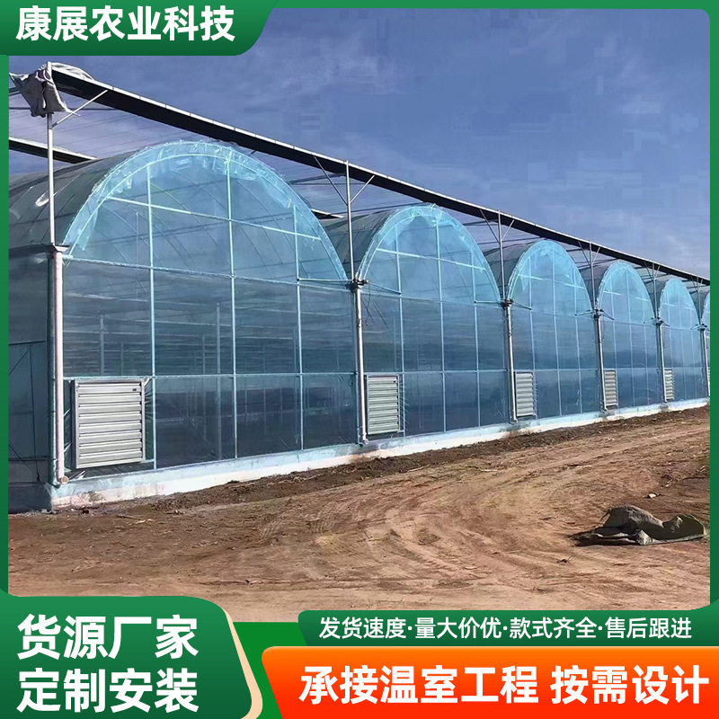 薄膜连栋蔬菜大棚镀锌管连体大棚骨架外遮阳遮阴保温连栋温室大棚