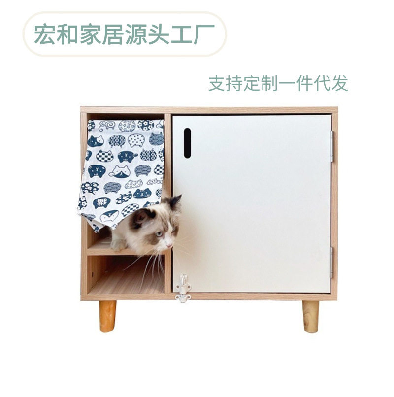 实木柜子宠物全封闭式铲屎砂盆走廊隔臭防带砂木质猫便盆柜
