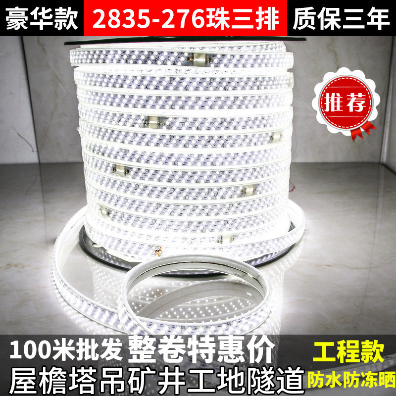 led灯带户外防水工程工地隧道矿井养殖照明客厅高亮灯带条24V-36V