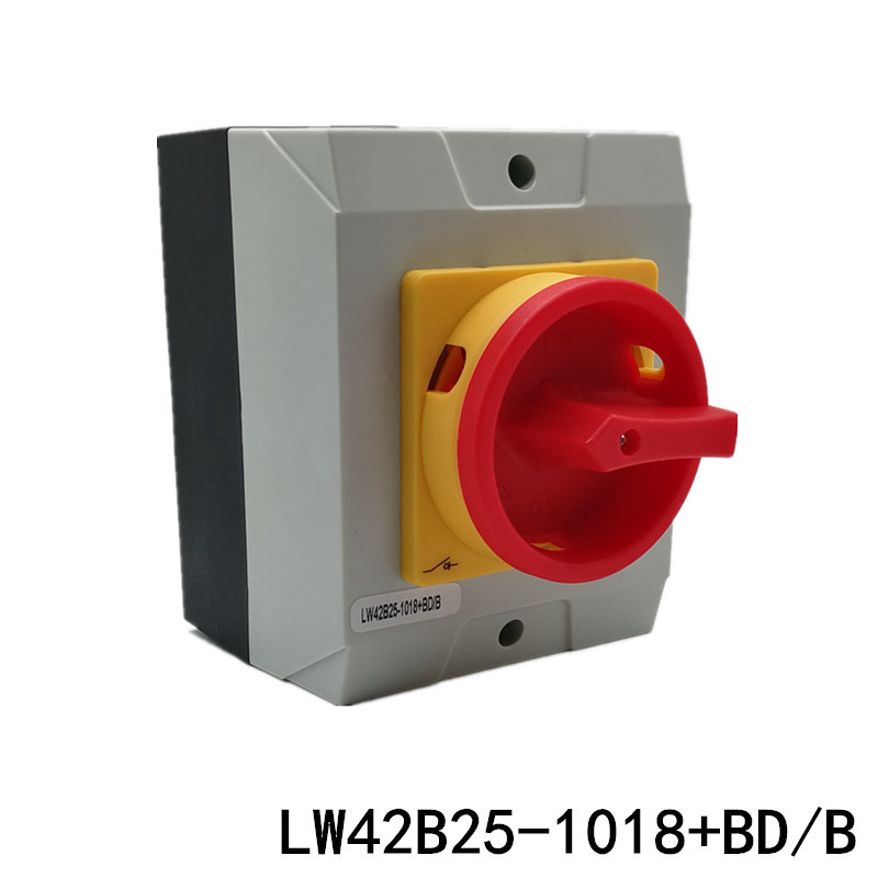 LW42B25-1018+BD/B凸轮通断开关盒 万能转换旋转4P 25A防尘水IP65