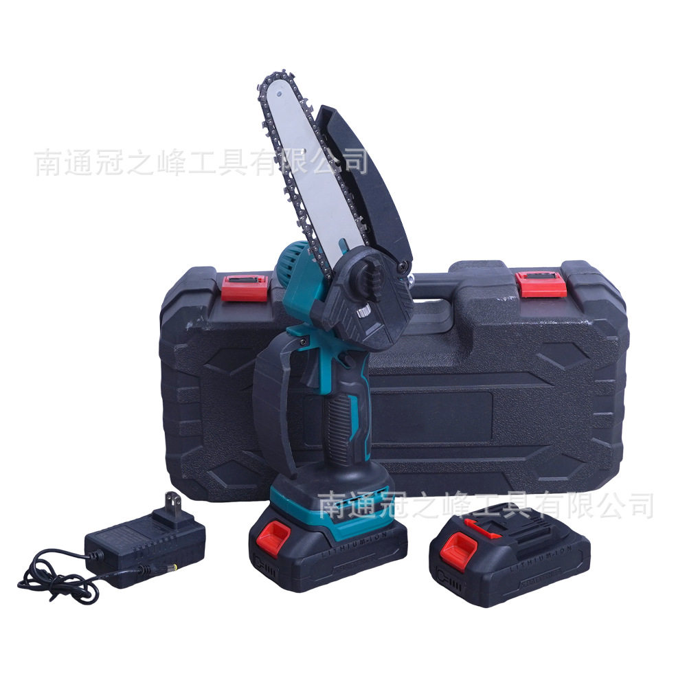 充电式小型电链锯手持轻便户外伐木果树修枝安全耐用木工专用工具