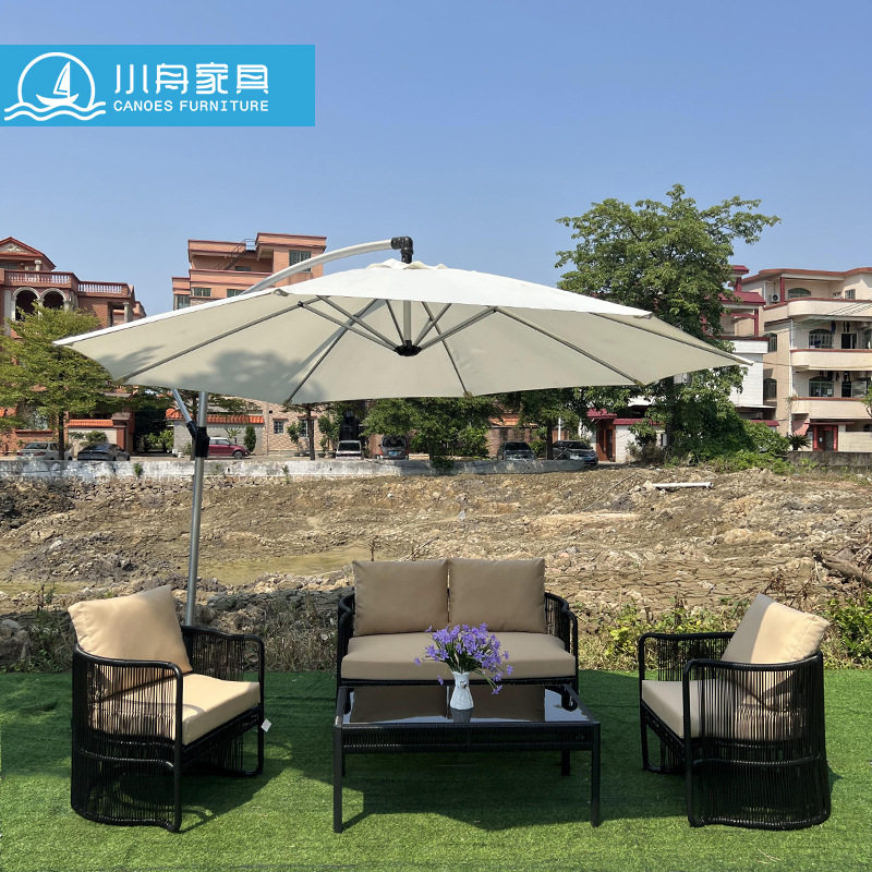 户外藤编沙发休闲中式现代简约现代组合阳台庭院花园藤椅茶几别墅