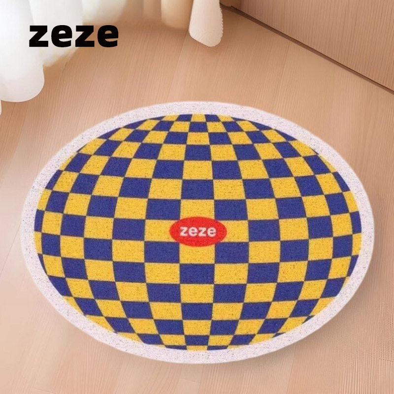 Zeze抽象猫砂垫防带出防滑落砂垫猫砂盆防溅垫子宠物蹭脚垫防水