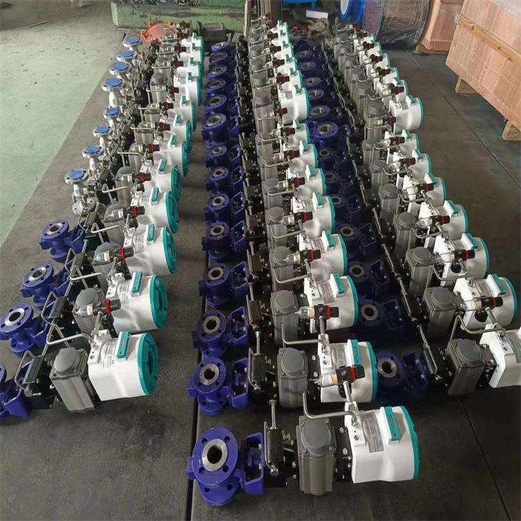 Q641H-16CDN50单双作用气动法兰铸钢不锈钢三通球阀-供应
