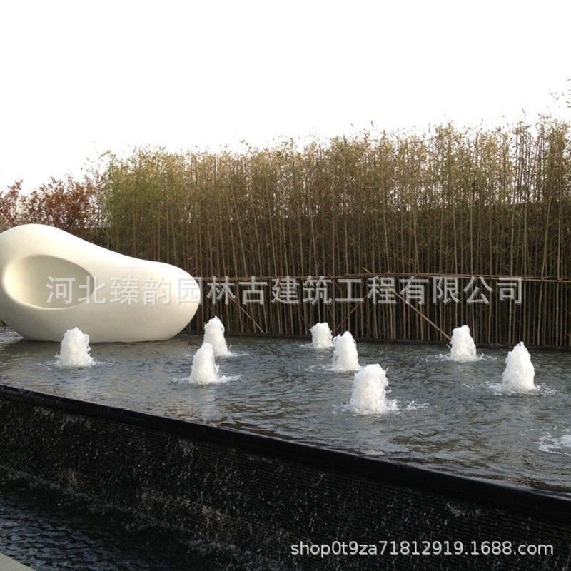 旱地玉柱喷泉室外涌泉泡泡泉小型鱼池简约造景鼓泡涌泉全控制系统