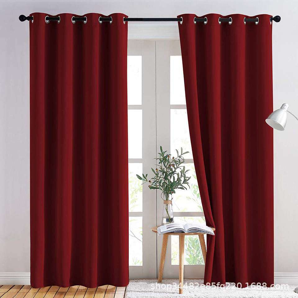 纯色窗帘跨境亚马逊窗帘遮光外贸窗帘布高精密curtains